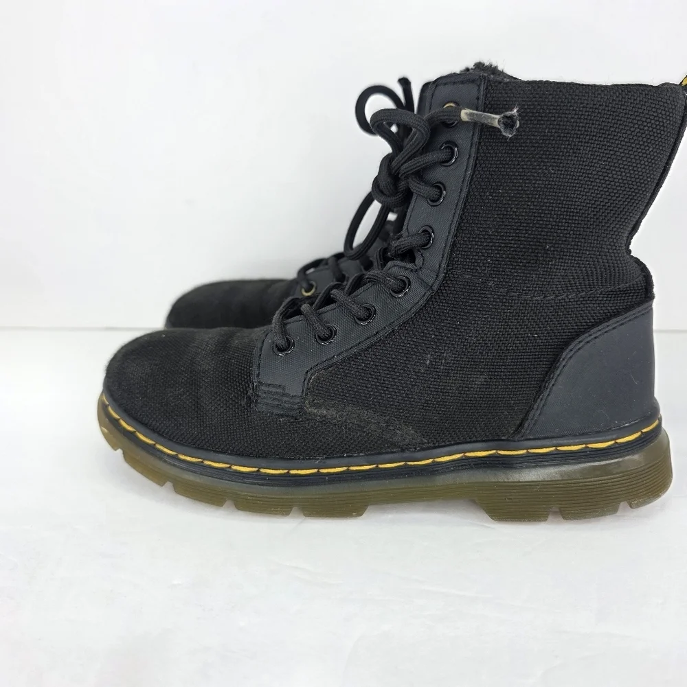Dr. Martens Junior Comb KIDS Black Tough Poly Combat Ankle Boots Zip Up Size 1